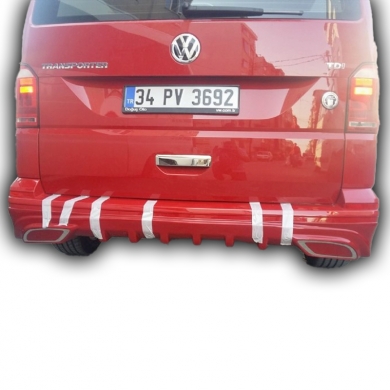 Volkswagen Transporter T7 Difüzörlü Arka Tampon Eki Boyasız